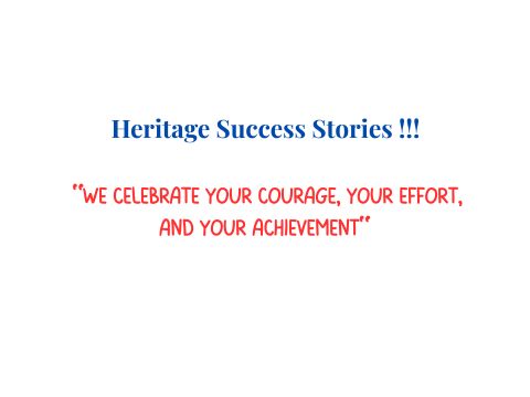 Heritage Success Stories