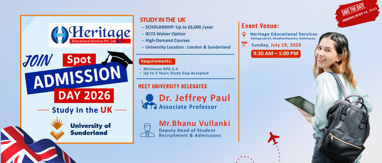 University of Sunderland Spot Admission Day 2026 | Meet the Official University Delegates in Nepal